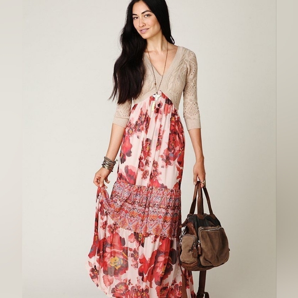 Free People Ethnic Rose Floral Print Maxi Dress - Picture 3 of 6